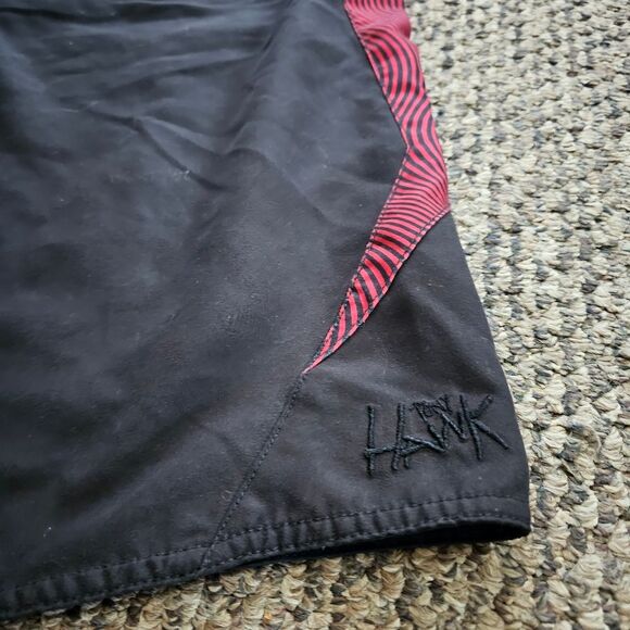 Tony Hawk Swim Trunks Board Shorts Black & Red Lined Zip Pockets Sz. Extra Large - Picture 4 of 11